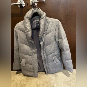 Gap knit puffer coat in gray